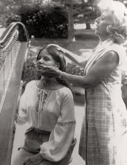 Nancy Allen performing on the harp